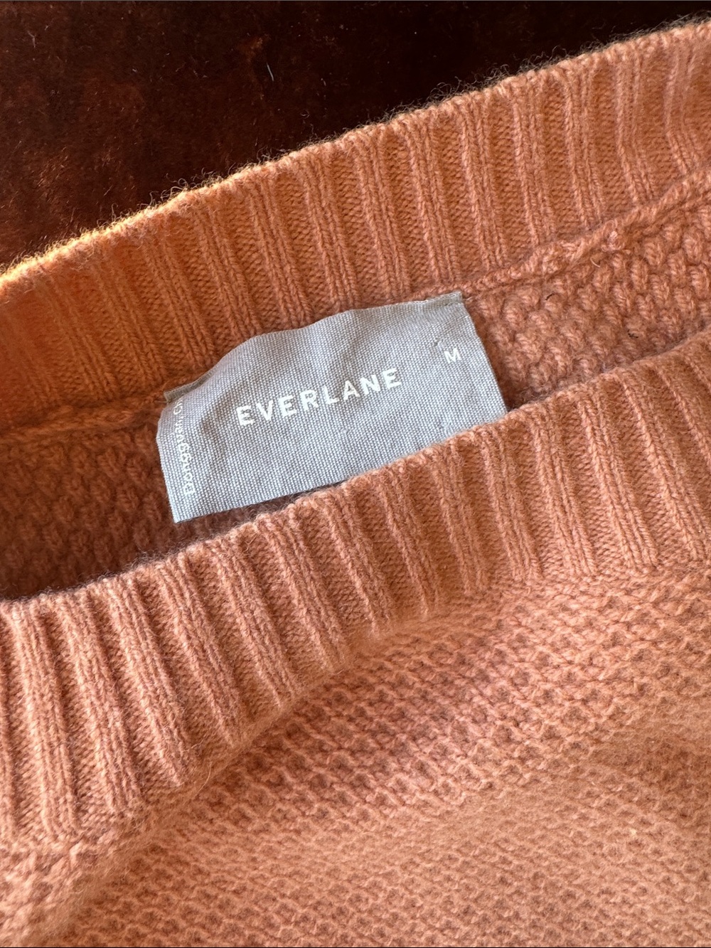 Everlane Women's cropped stroopwaffle cashmere Crewneck Sweater